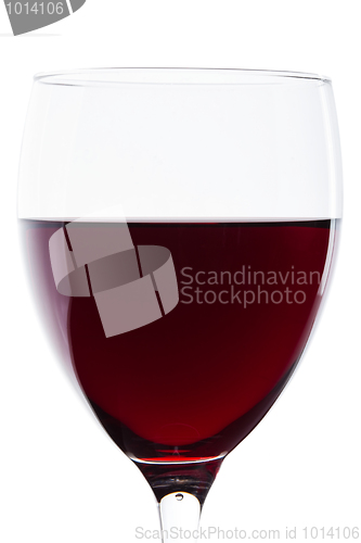 Image of A glass of red wine on white. Detail 