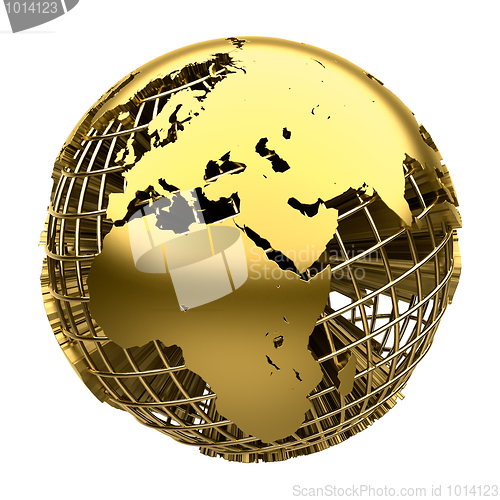 Image of Stylized golden model of the Earth