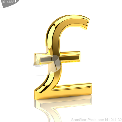 Image of Golden pound sign on white