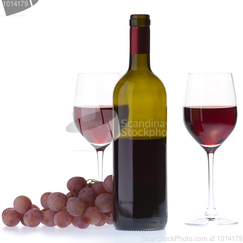 Image of Two glasses with dark red wine