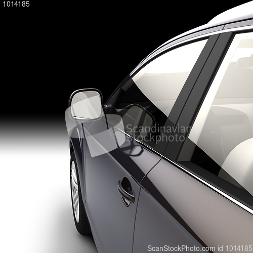 Image of Dynamic view of the modern car from the driver's door