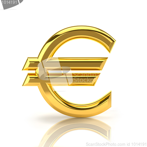 Image of Golden euro sign on white