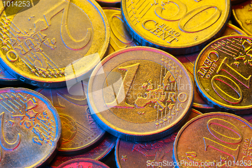 Image of Euro coins closeup