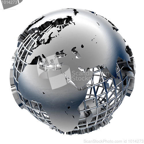 Image of Stylized metal model of the Earth