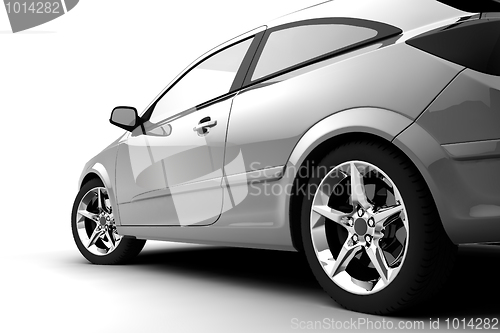 Image of Silver car on a white background