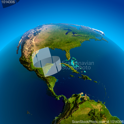 Image of Caribbean, Pacific and Atlantic Oceans