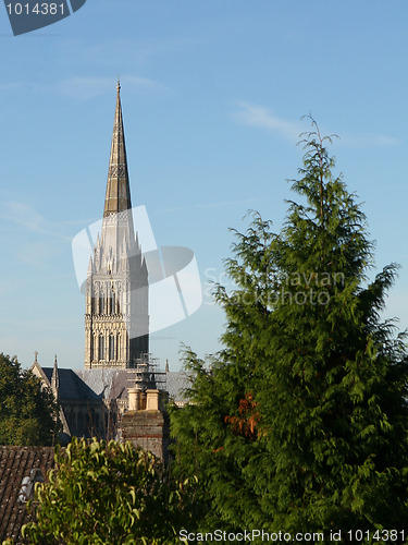 Image of Salisbury Cathedral Spire in England