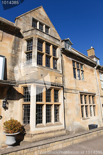 Image of Typical Cotswolds houses in Chipping Camden, Gloucestershire, made in the golden limestone for which the area in England is famous