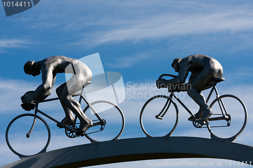 Image of Two cyclists in full effort