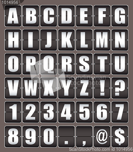 Image of Alphabet ticker board