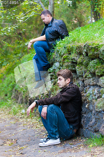 Image of Two men in the park 