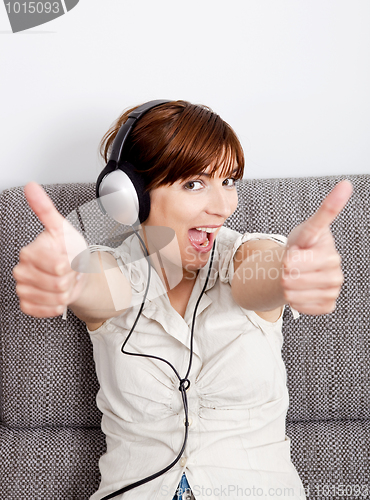Image of Girl listen music