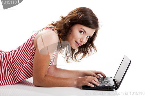 Image of Working on a laptop