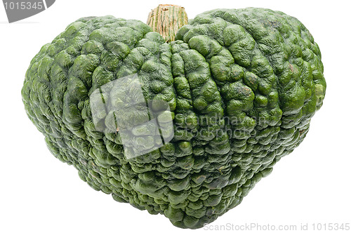 Image of Green pumpkin isolated on white background.
