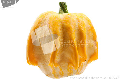 Image of Yellow pumpkin isolated on white background.