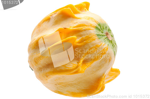 Image of Yellow pumpkin isolated on white background.