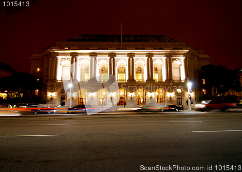 Image of classical beaux arts building at night