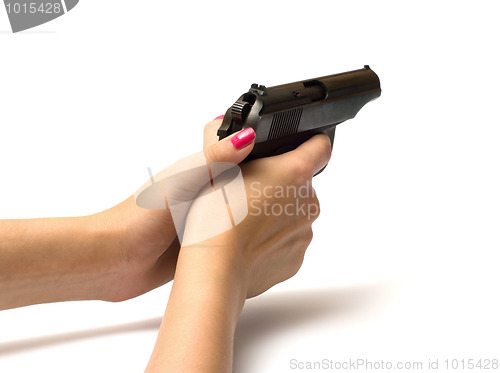 Image of Women with handgun.