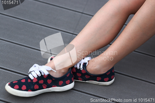 Image of young woman legs
