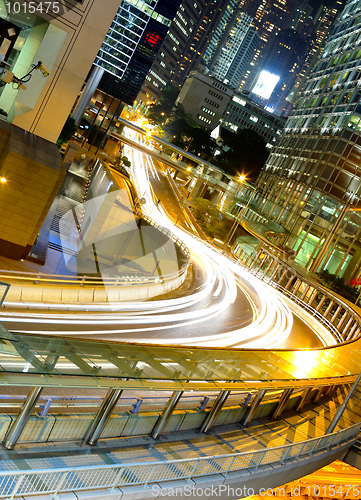 Image of traffic by night in Hong Kong