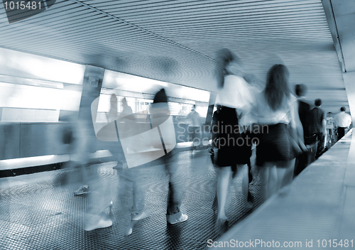 Image of abstract image of a business people rushing