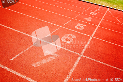 Image of finish line of running track