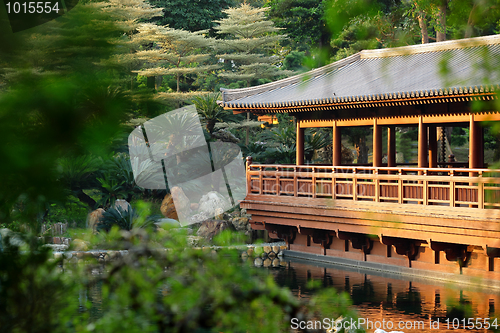 Image of chinese building in garden