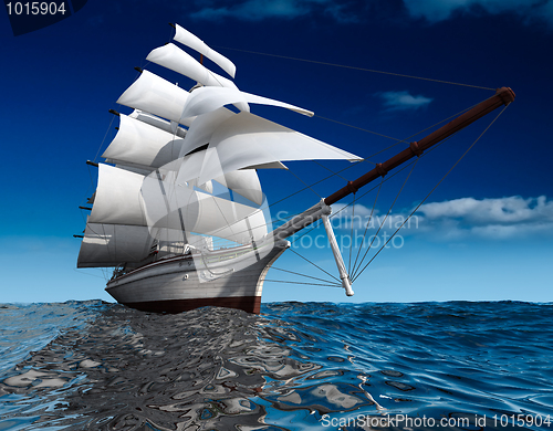 Image of Sailing ship at sea