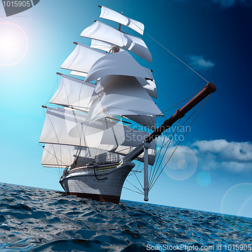 Image of Sailing ship at sea