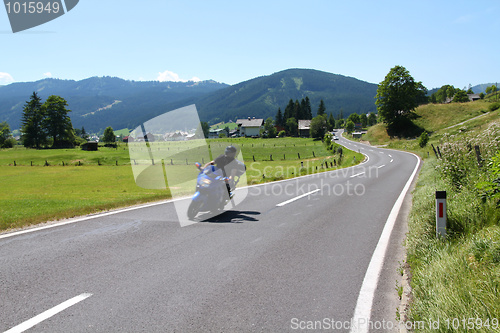 Image of Motorbike in Alps