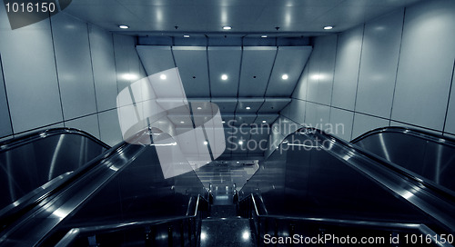 Image of subway station escalators