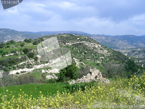 Image of views of Troodos mountains Cyprus