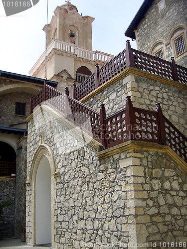 Image of bell tower at kykkos monastery in Troodos mountains
