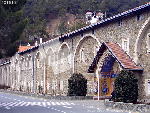 Image of entrance to kykkos monastery in Troodos mountains