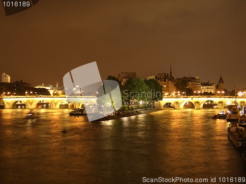 Image of Paris bridges at night