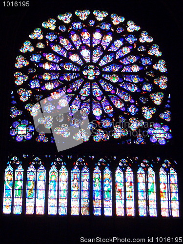 Image of Rose stained glass window of Notre Dame du Paris