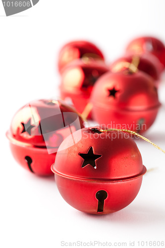 Image of Red Christmas baubles