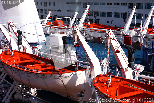 Image of life raft on liner