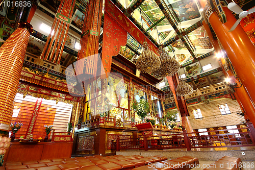 Image of Buddha inside temple in old building