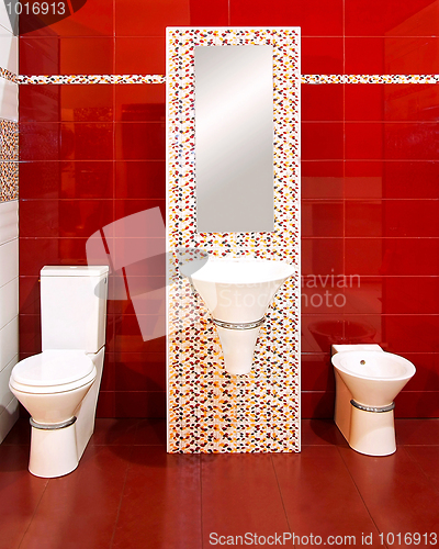 Image of Red toilet