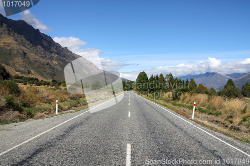 Image of Straight road in New Zealand