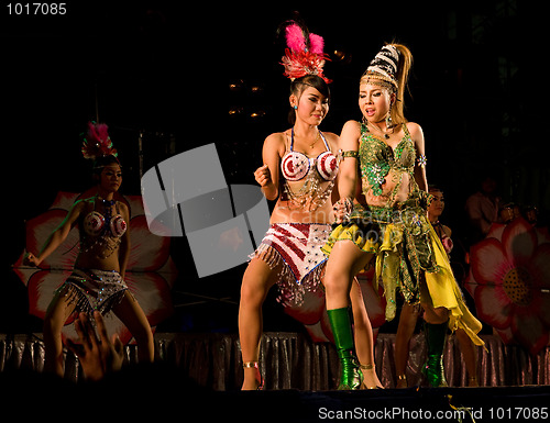 Image of Concert at temple fair in Thailand