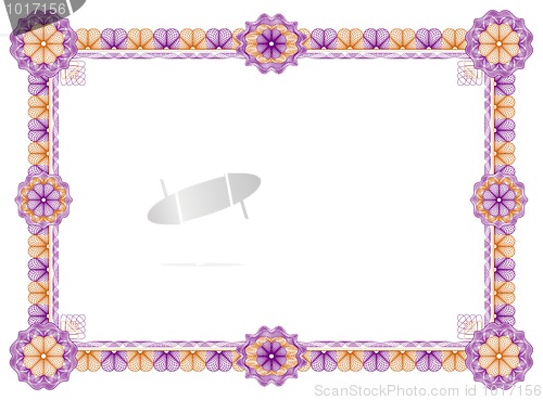Image of Blank guilloche border with rosettes