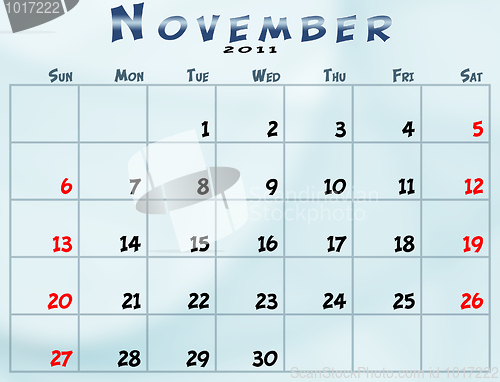 Image of Monthly calendar