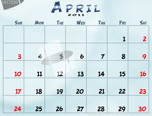 Image of Monthly calendar