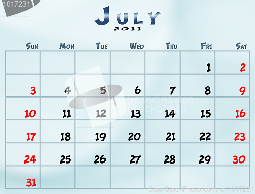 Image of Monthly calendar