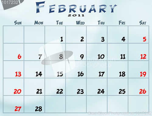 Image of Monthly calendar