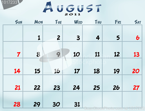 Image of Monthly calendar