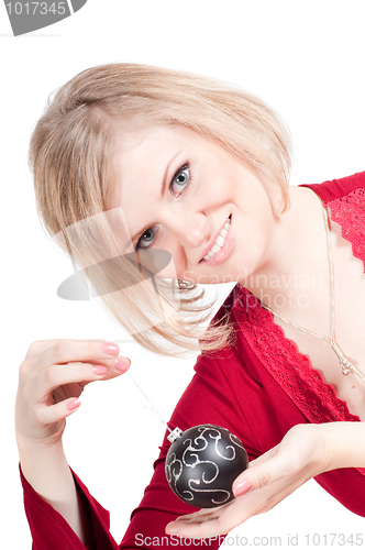 Image of Beautiful woman in red