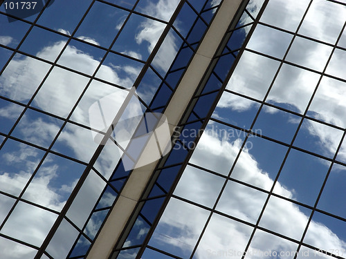 Image of Blue sky and clouds reflection